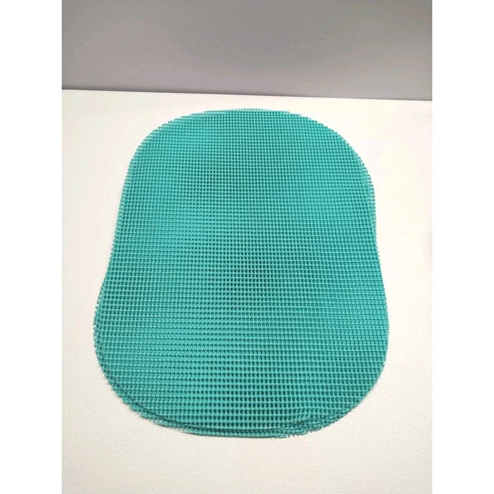Set 8 Mesh Vinyl Mesh Placemats Aqua Orange Coastal Retro Patio Table Mats